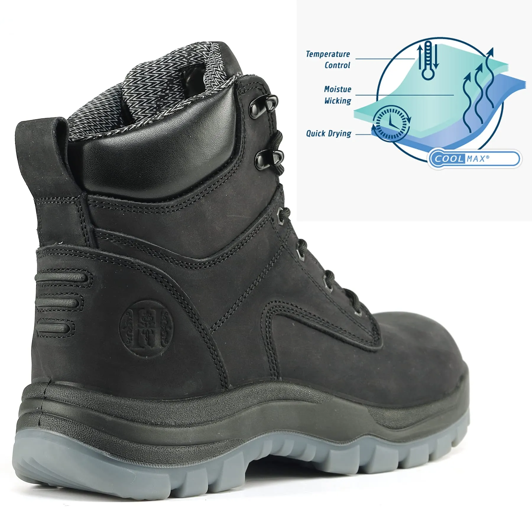 80N01BK/81N01BK Men's 6" Soft Toe / Composite Toe Slip Resistant Water Resistant Anti-puncture Work Boots Durable