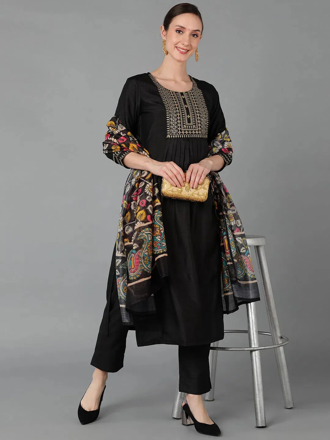 Ahika Women Silk Blend Yoke Design Kurta-PKSKD1701_XS
