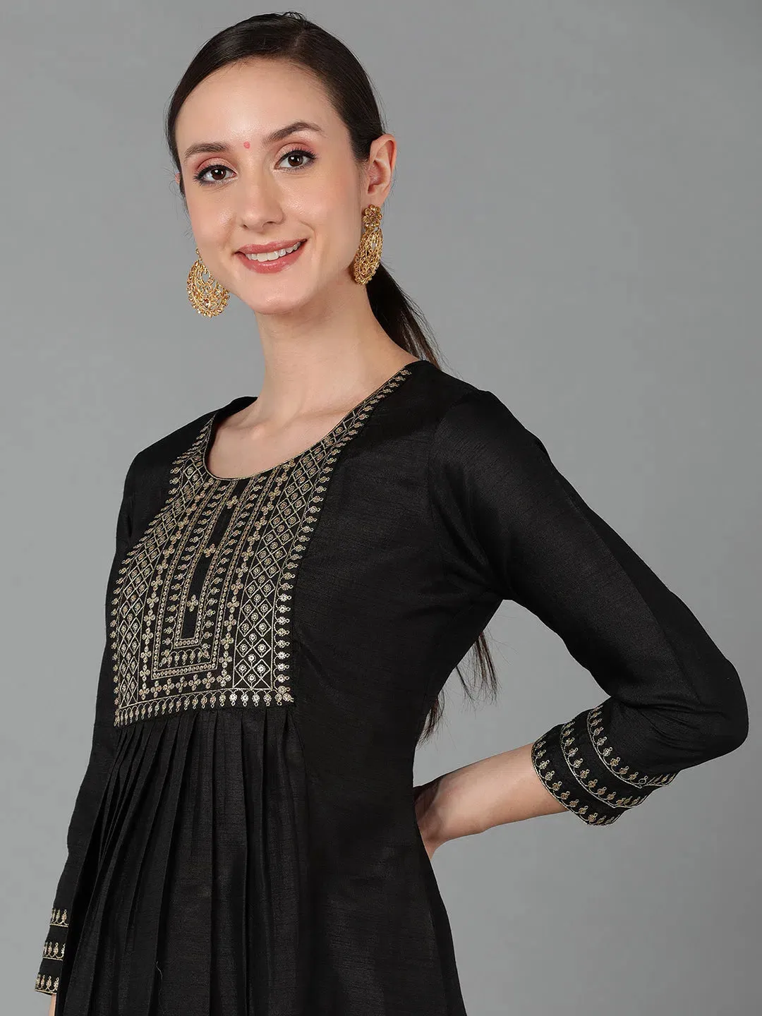 Ahika Women Silk Blend Yoke Design Kurta-PKSKD1701_XS