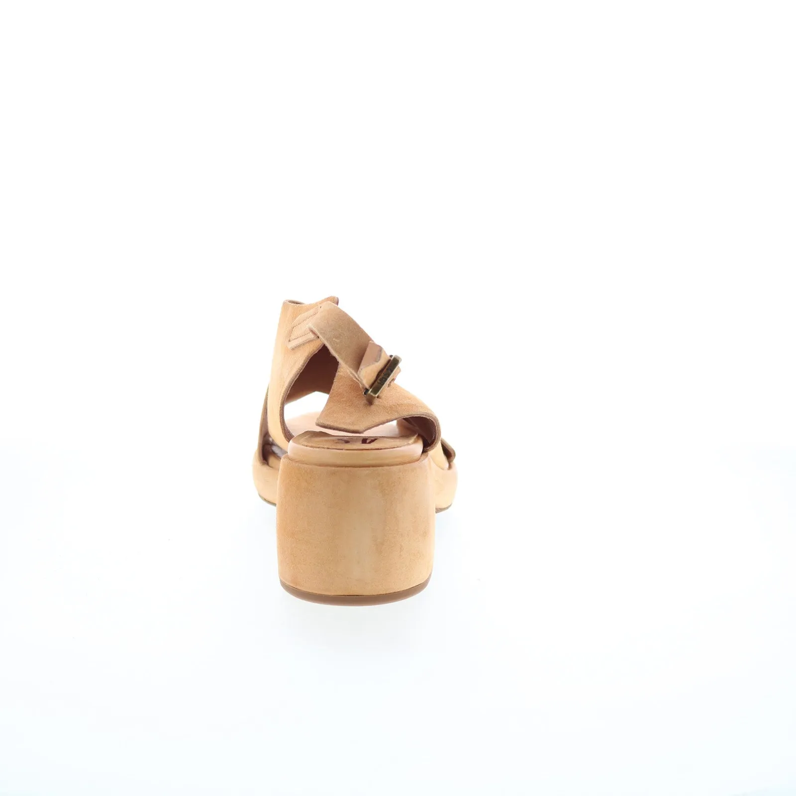 A.S. 98 Callen Womens Brown Leather Hook & Loop Heeled Sandals Shoes