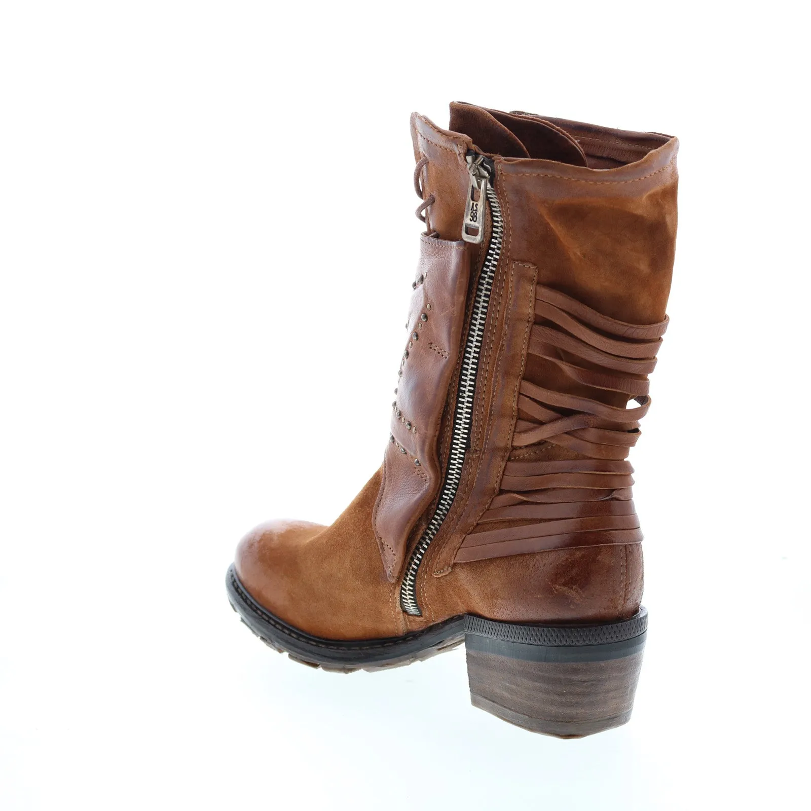 A.S. 98 Callhoun A22208-101 Womens Brown Leather Zipper Casual Dress Boots