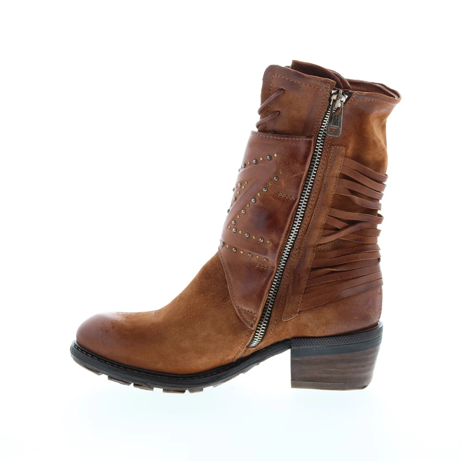 A.S. 98 Callhoun A22208-101 Womens Brown Leather Zipper Casual Dress Boots