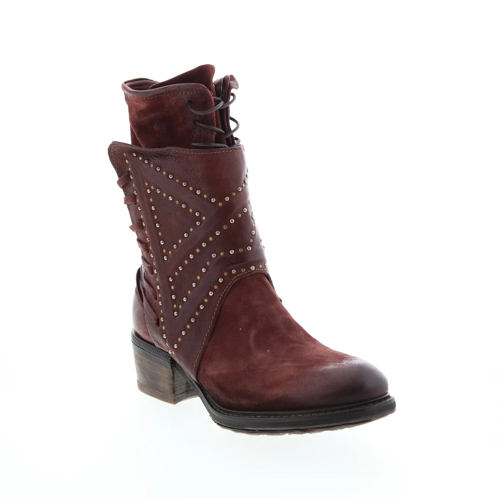 A.S. 98 Callhoun A22208-101 Womens Burgundy Leather Casual Dress Boots