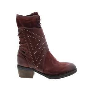 A.S. 98 Callhoun A22208-101 Womens Burgundy Leather Casual Dress Boots