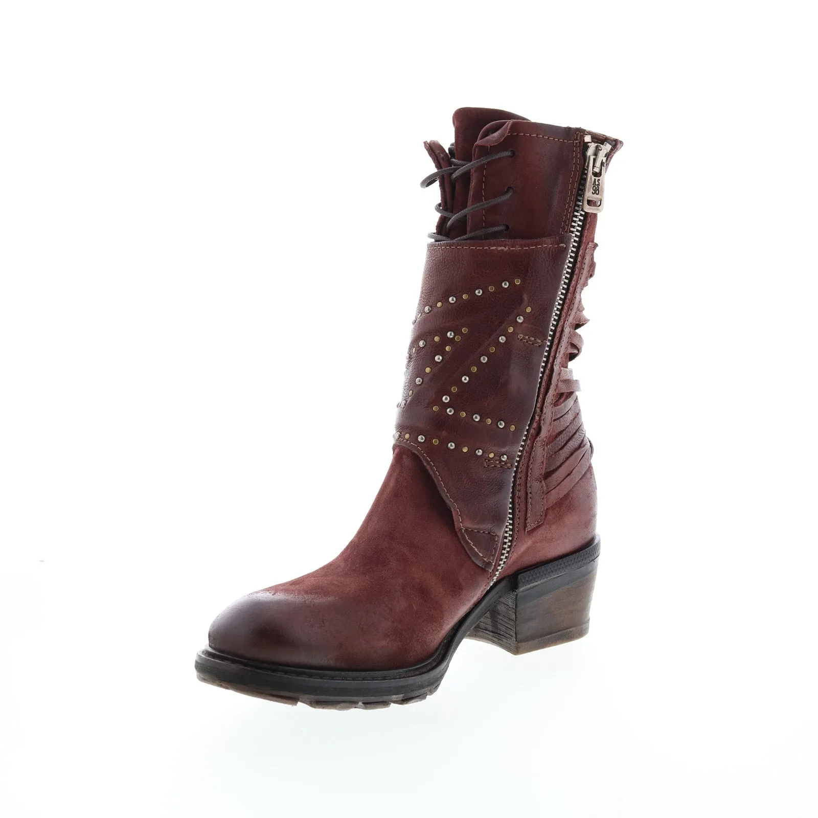 A.S. 98 Callhoun A22208-101 Womens Burgundy Leather Casual Dress Boots