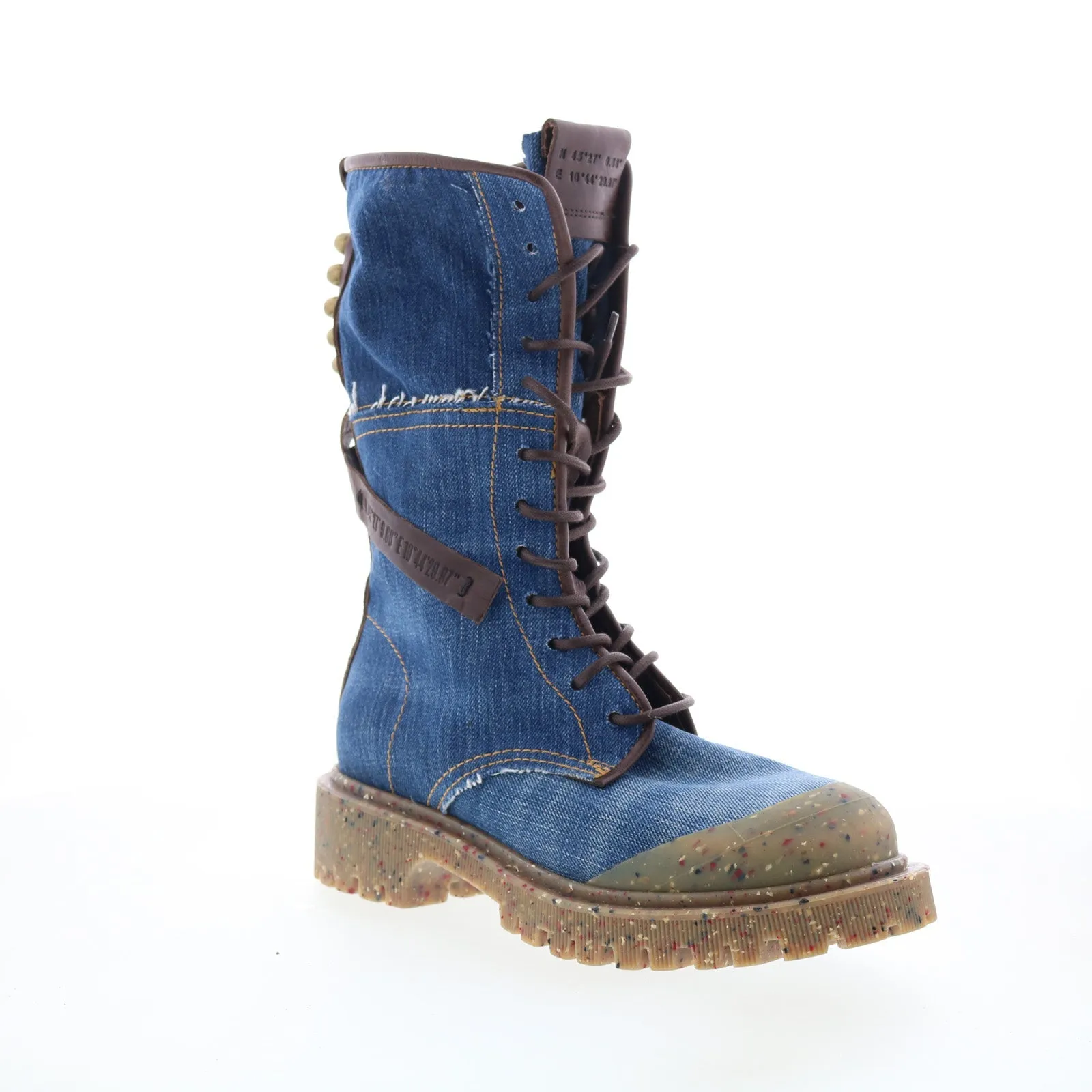 A.S. 98 Cambert Womens Blue Leather Lace Up Casual Dress Boots