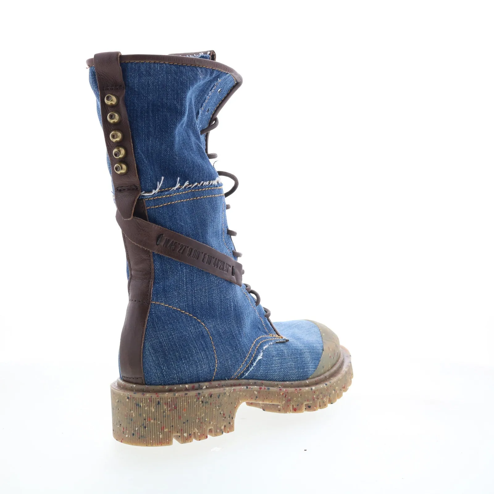 A.S. 98 Cambert Womens Blue Leather Lace Up Casual Dress Boots
