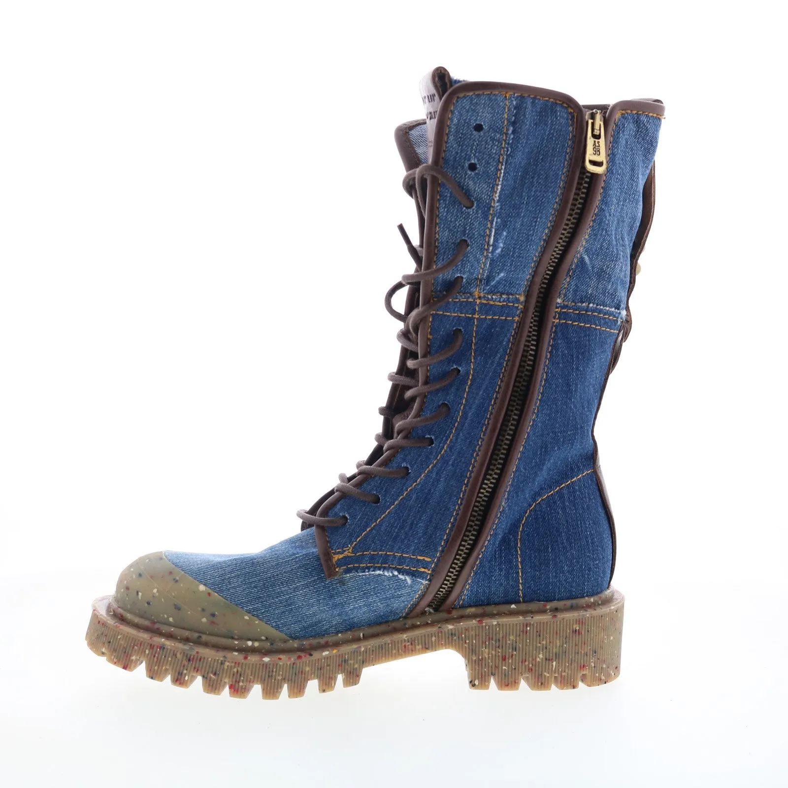 A.S. 98 Cambert Womens Blue Leather Lace Up Casual Dress Boots