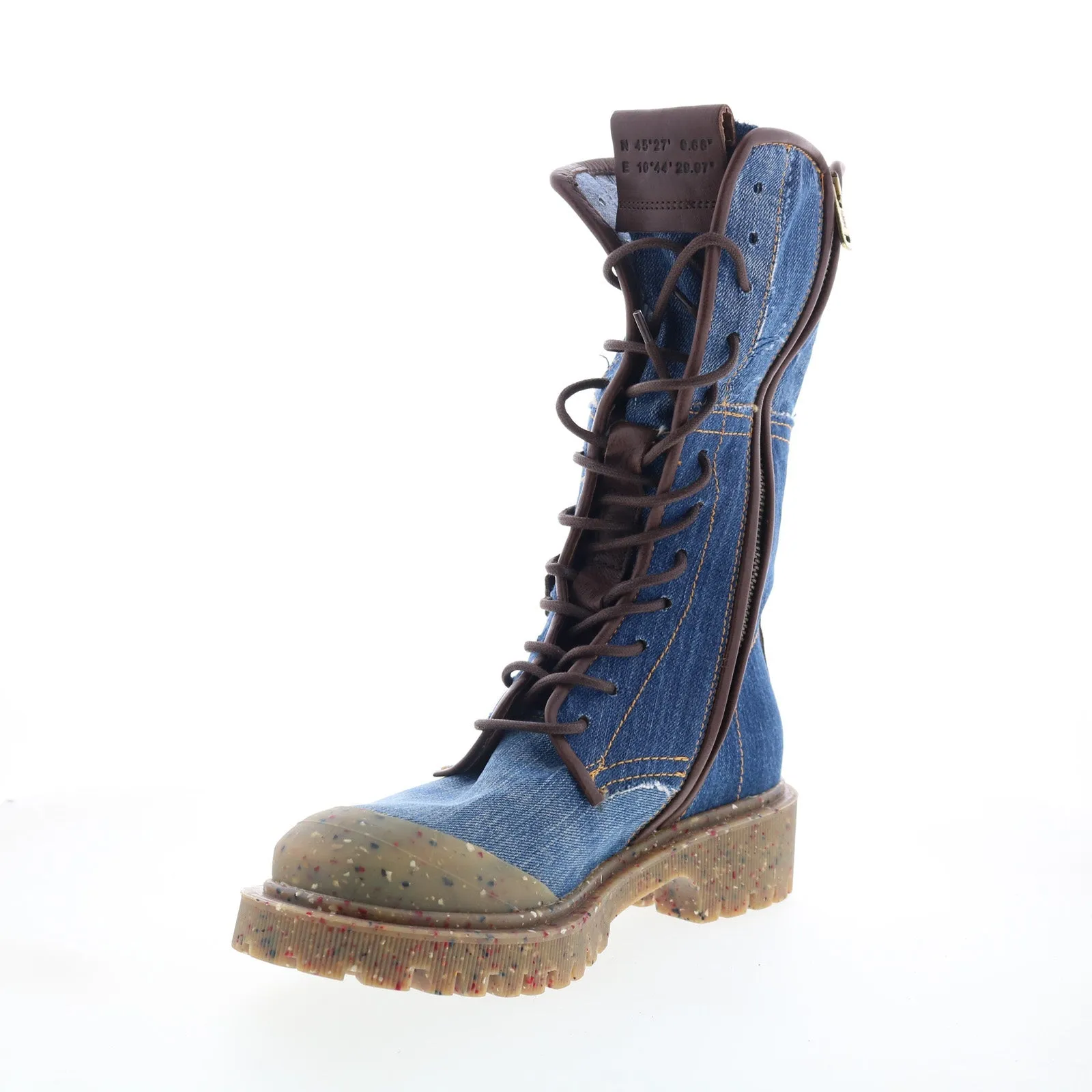 A.S. 98 Cambert Womens Blue Leather Lace Up Casual Dress Boots