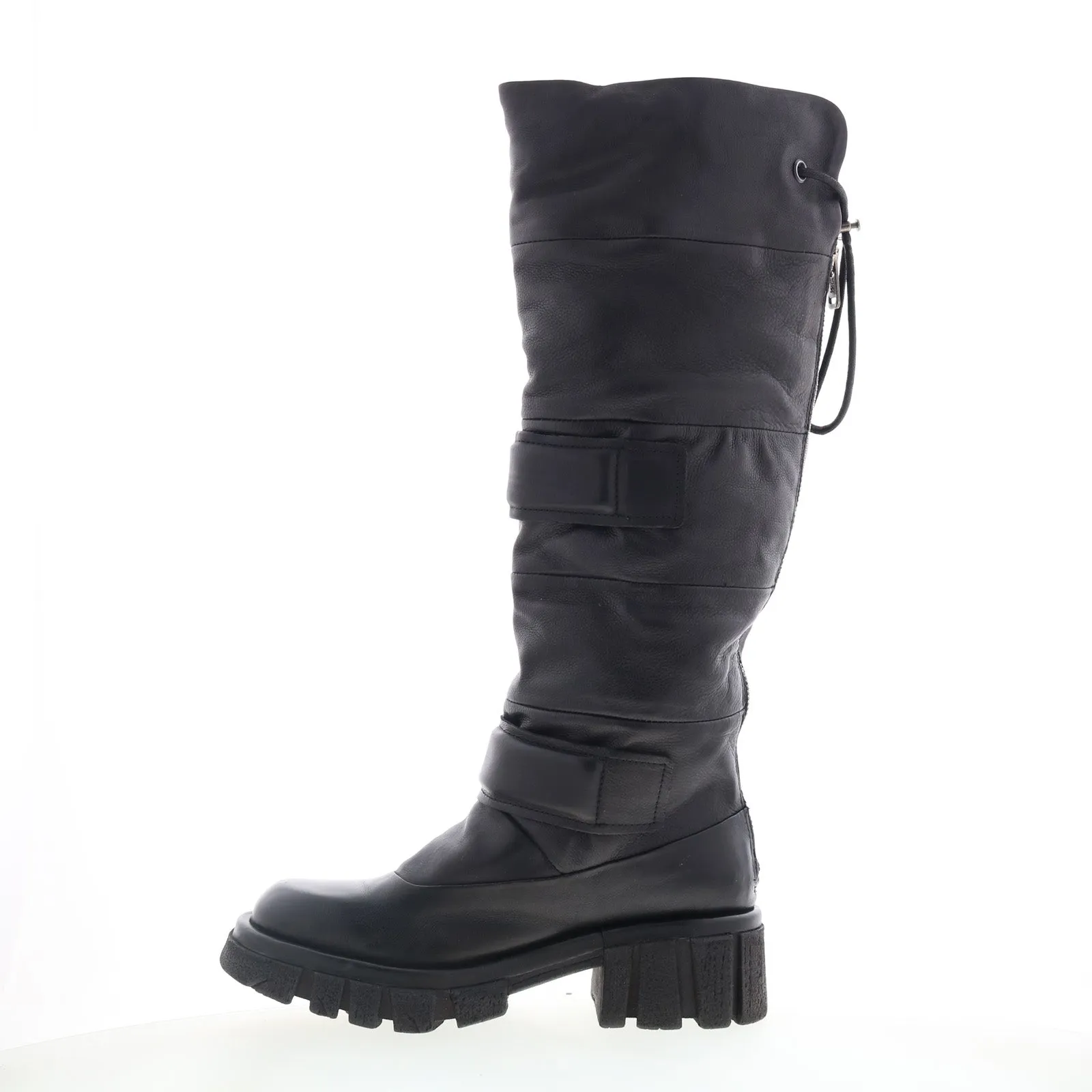 A.S. 98 Halpert Womens Black Leather Zipper Knee High Boots