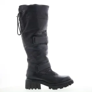A.S. 98 Halpert Womens Black Leather Zipper Knee High Boots