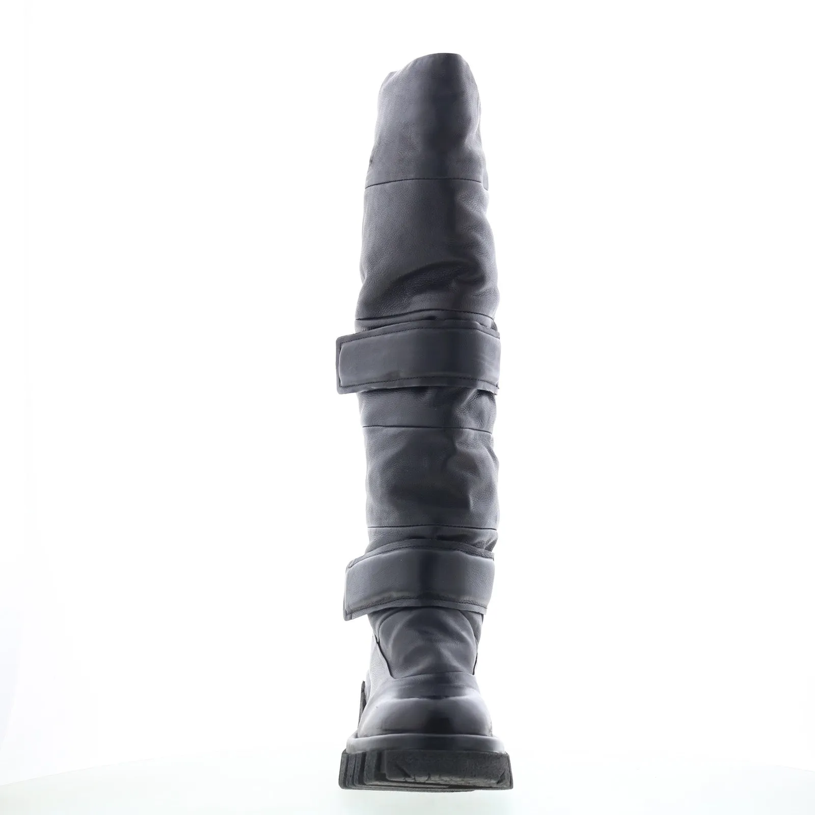 A.S. 98 Halpert Womens Black Leather Zipper Knee High Boots