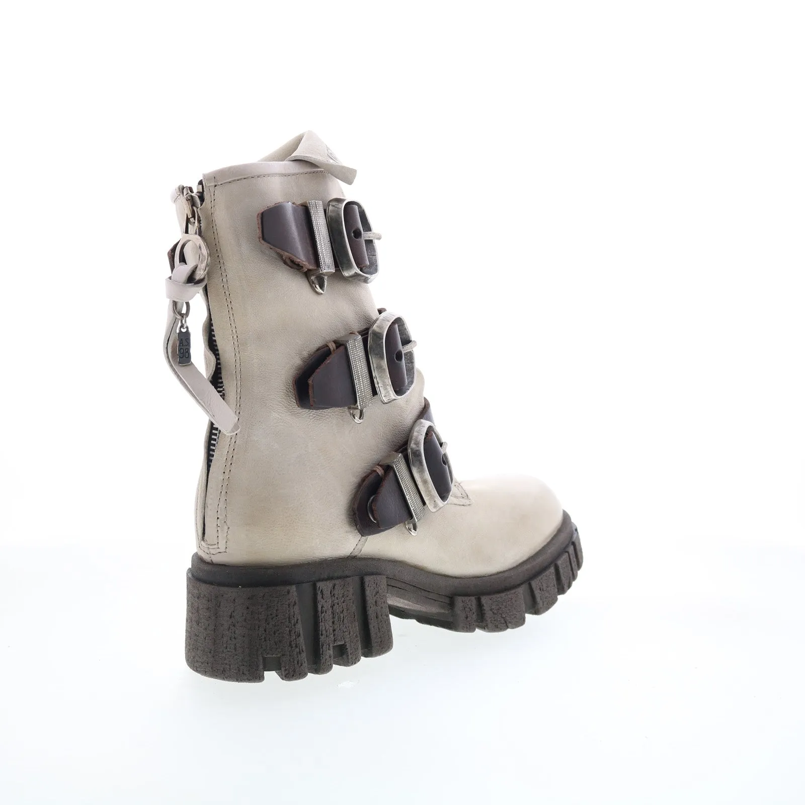 A.S. 98 Hamish Womens Gray Leather Zipper Casual Dress Boots