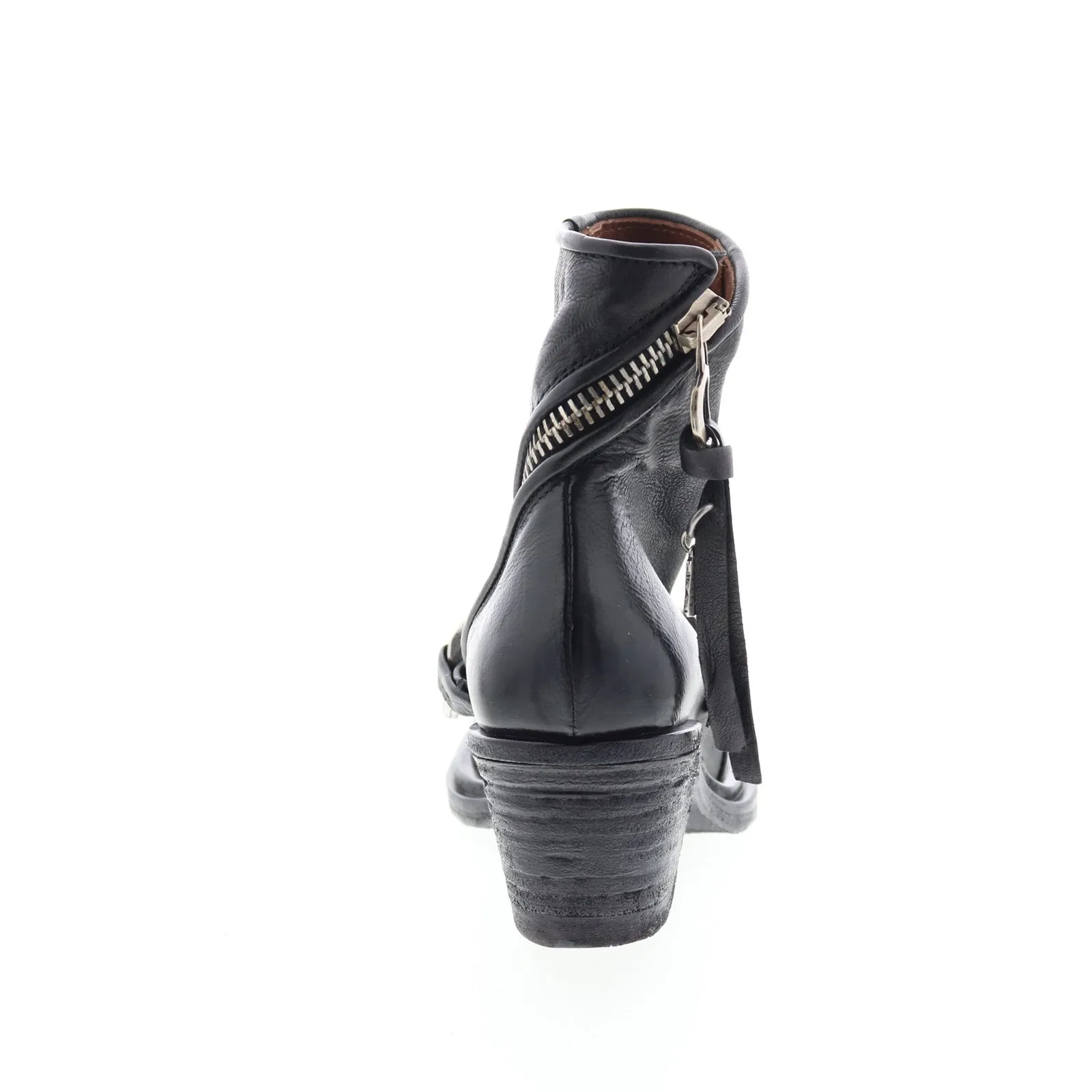 A.S. 98 Issla A55204-201 Womens Black Leather Zipper Casual Dress Boots