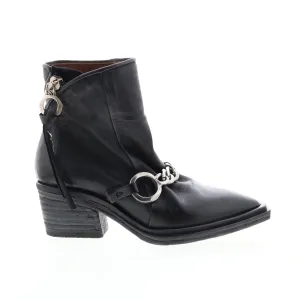A.S. 98 Issla A55204-201 Womens Black Leather Zipper Casual Dress Boots
