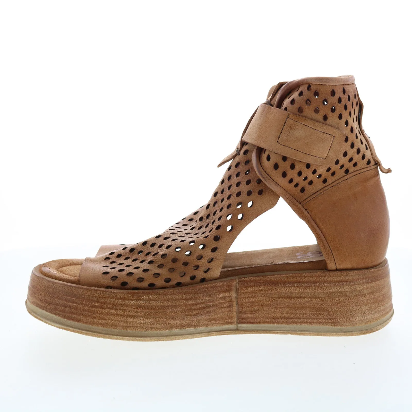 A.S. 98 Prentice A78003-101 Womens Brown Leather Sandals Wedges Shoes