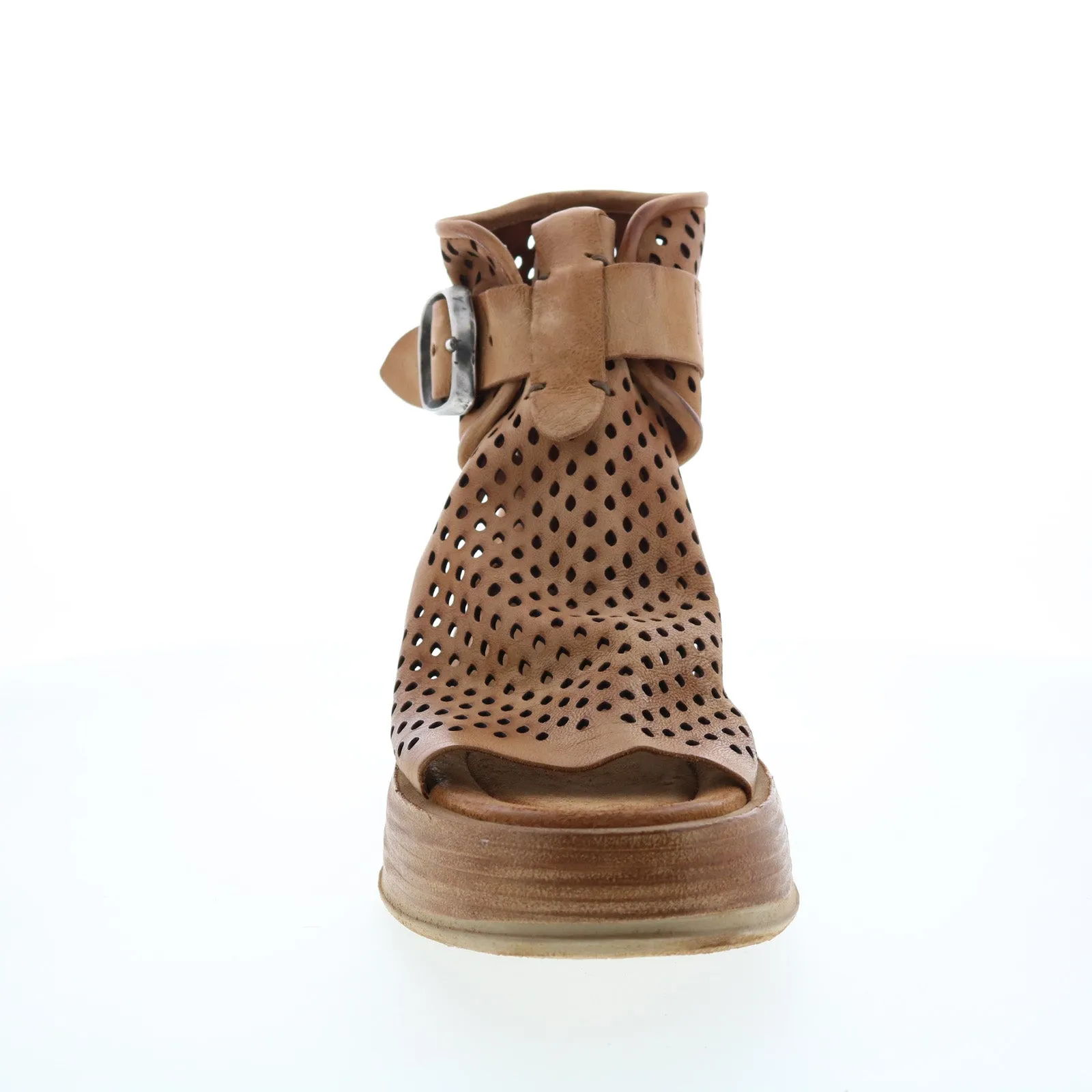 A.S. 98 Prentice A78003-101 Womens Brown Leather Sandals Wedges Shoes