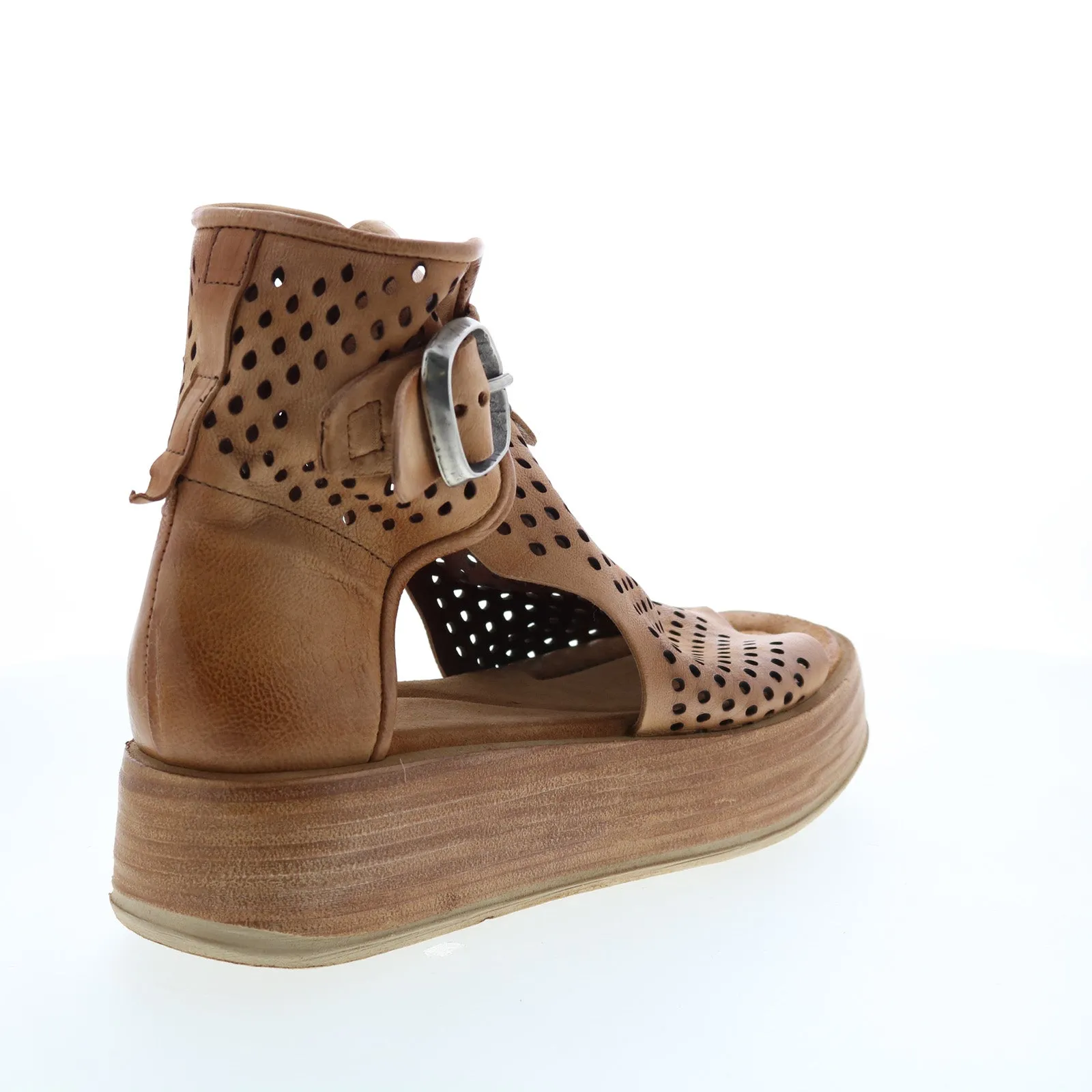 A.S. 98 Prentice A78003-101 Womens Brown Leather Sandals Wedges Shoes