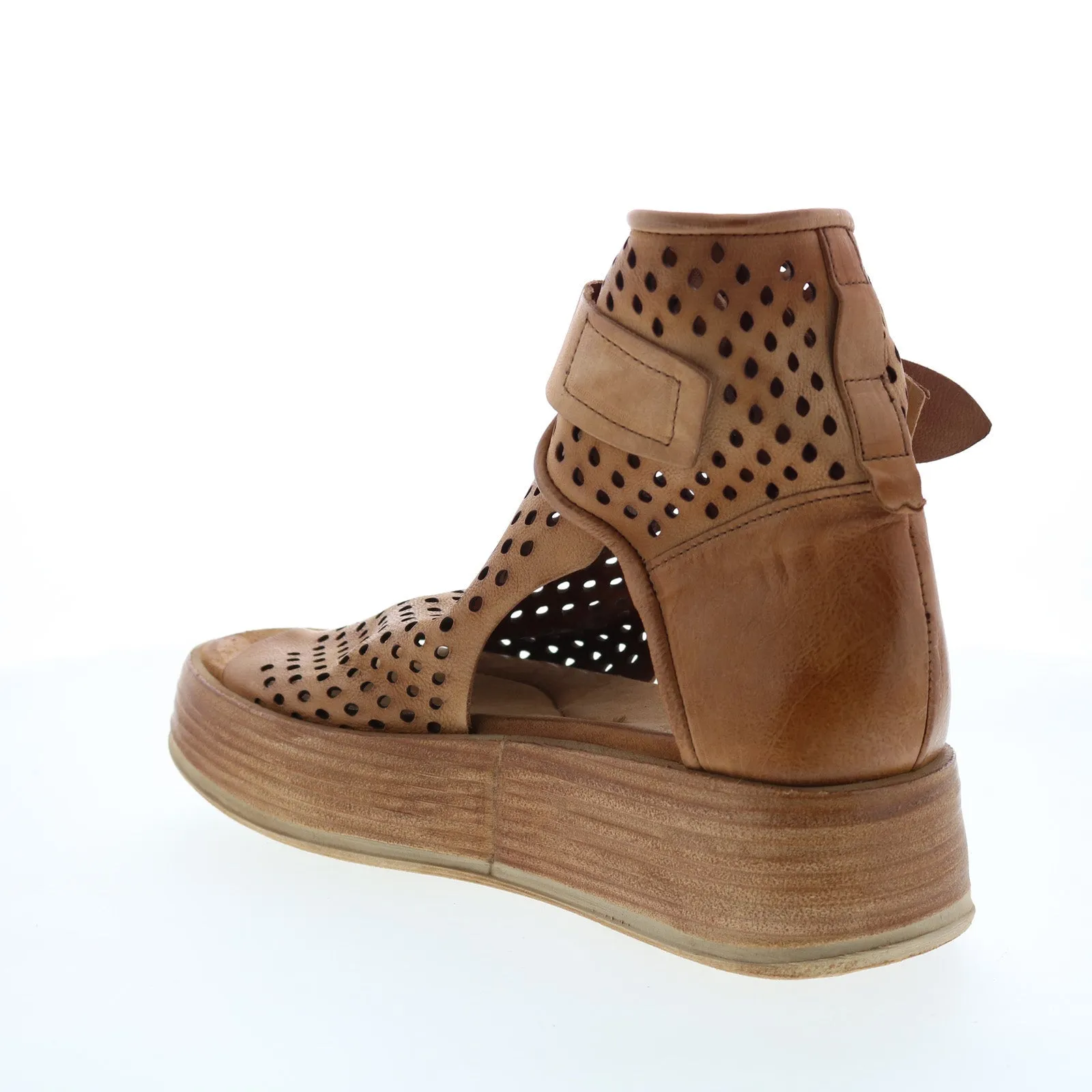 A.S. 98 Prentice A78003-101 Womens Brown Leather Sandals Wedges Shoes