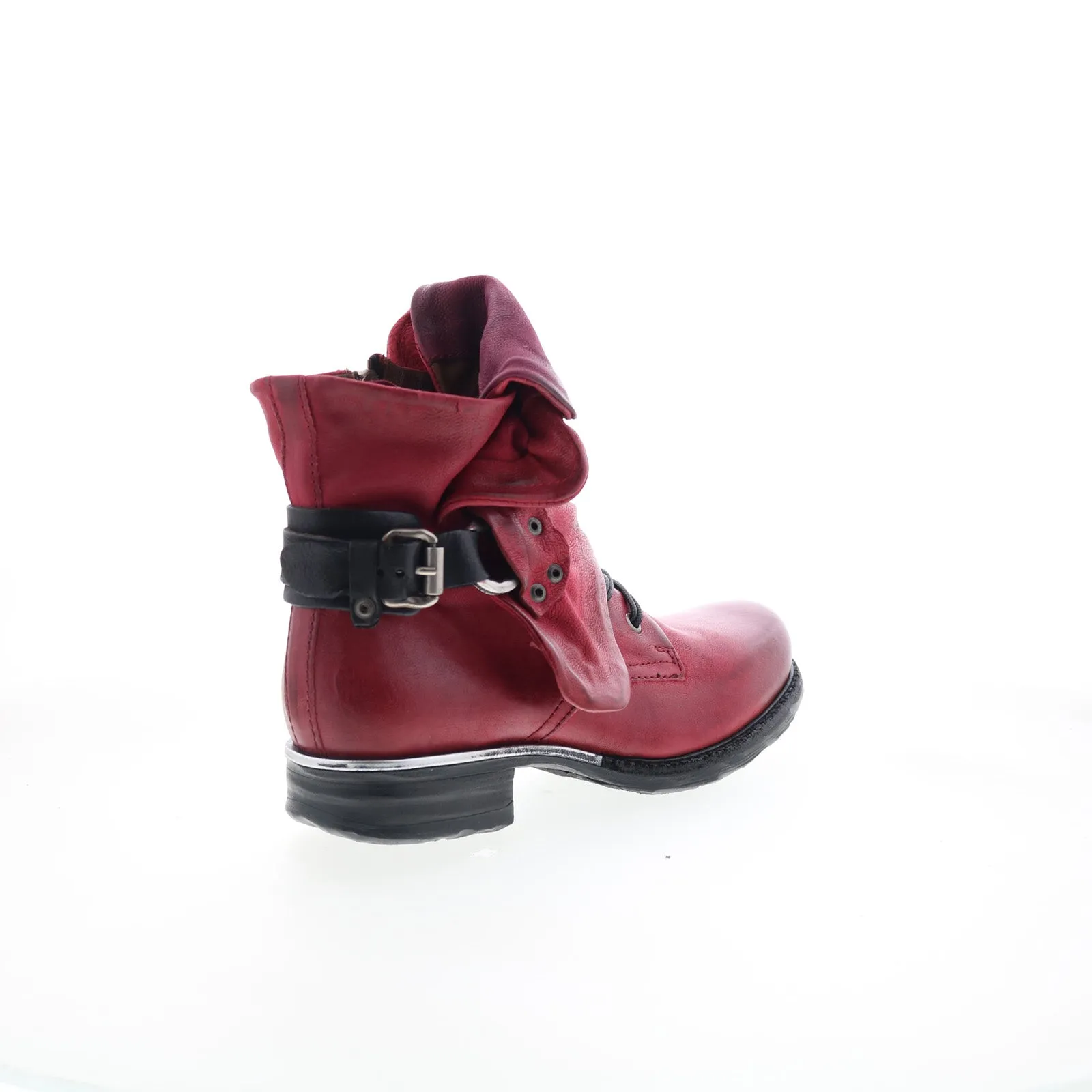 A.S. 98 Simon Womens Red Leather Zipper Casual Dress Boots