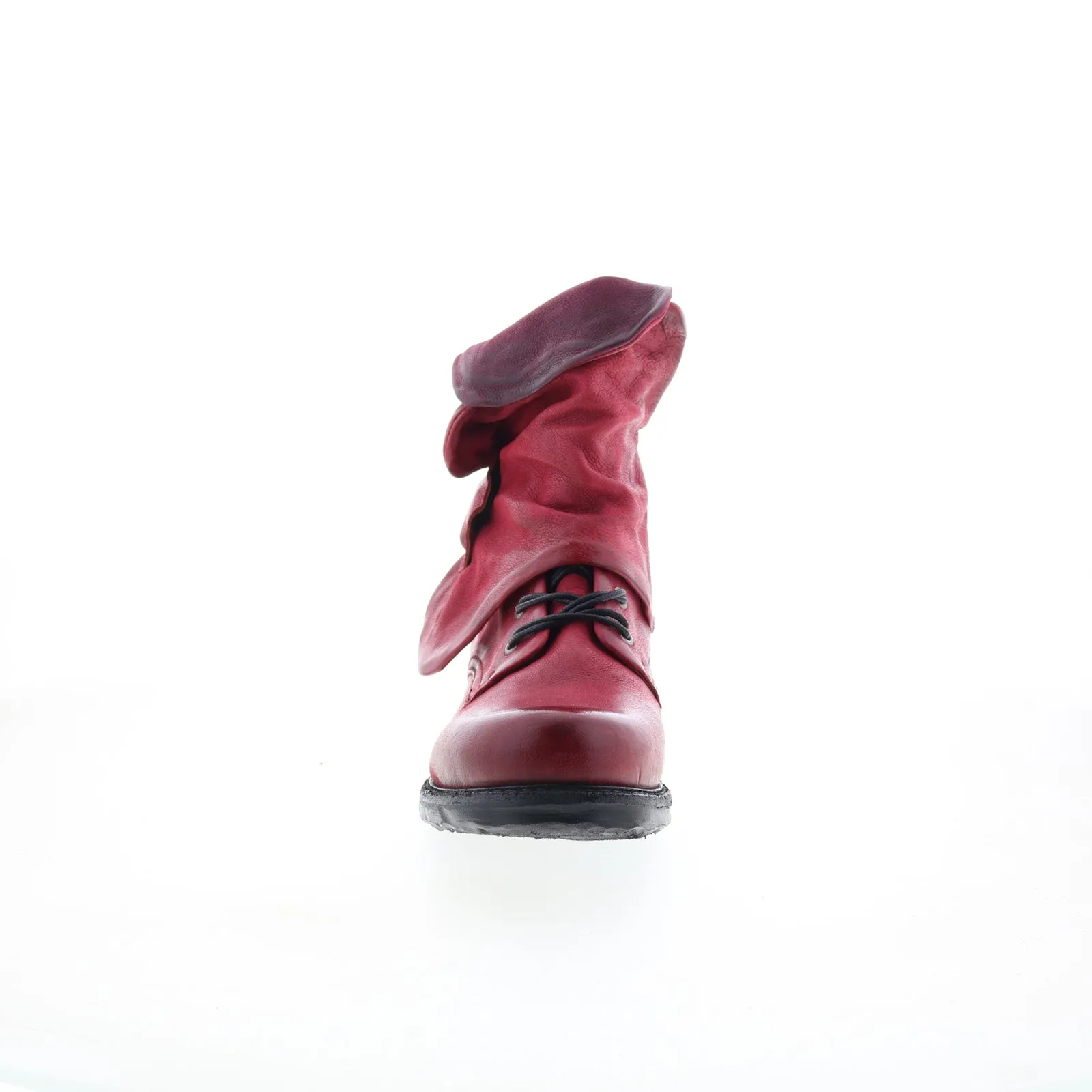 A.S. 98 Simon Womens Red Leather Zipper Casual Dress Boots