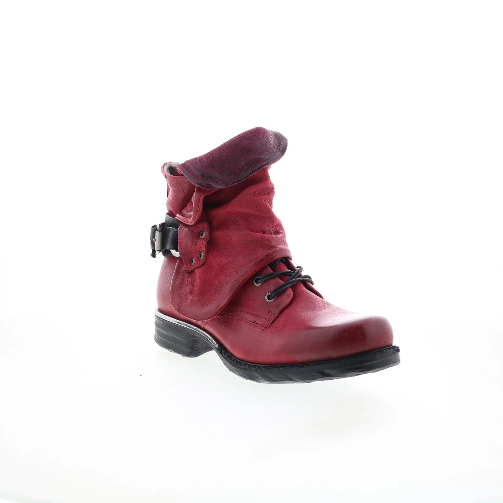 A.S. 98 Simon Womens Red Leather Zipper Casual Dress Boots
