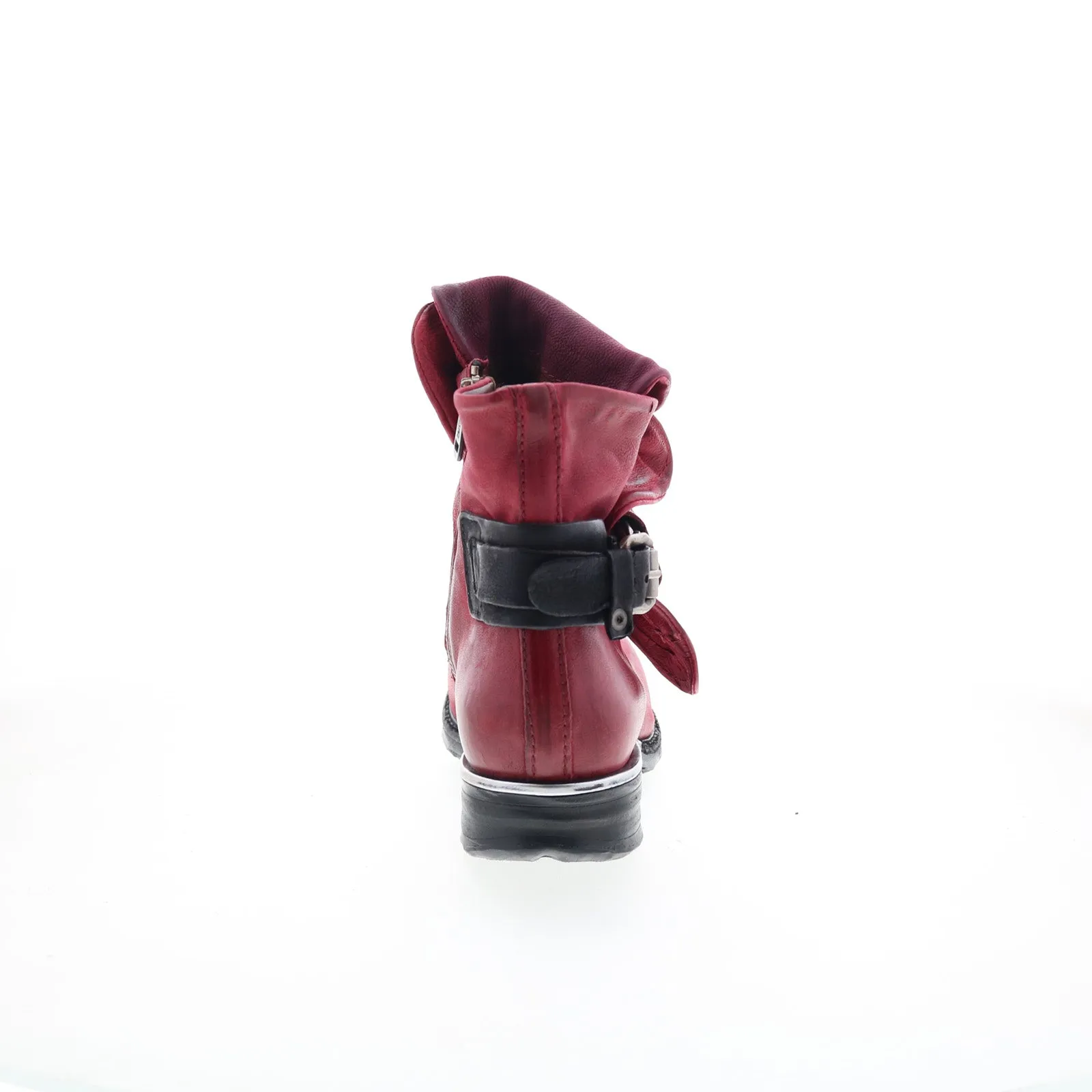 A.S. 98 Simon Womens Red Leather Zipper Casual Dress Boots