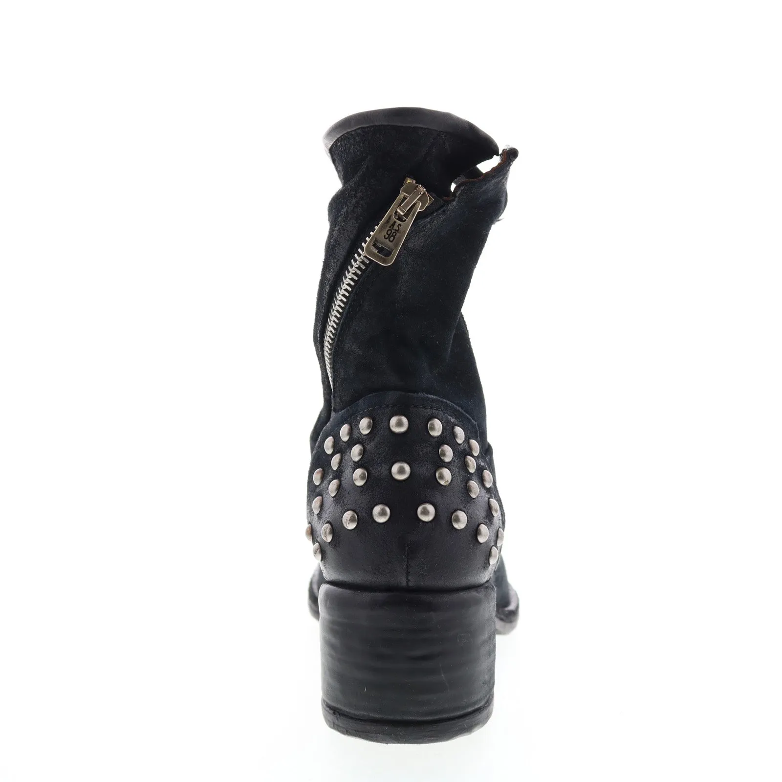 A.S.98 Orrin 548204-301 Womens Black Leather Zipper Casual Dress Boots