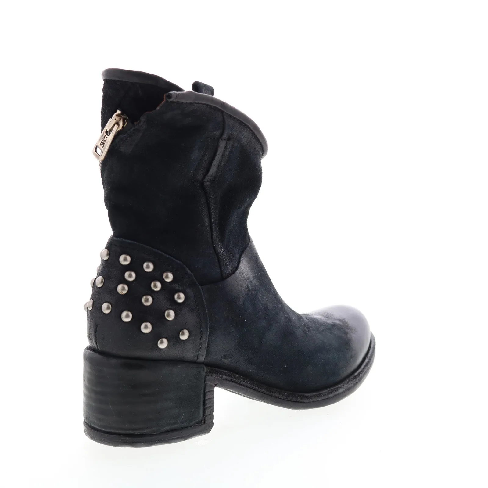 A.S.98 Orrin 548204-301 Womens Black Leather Zipper Casual Dress Boots