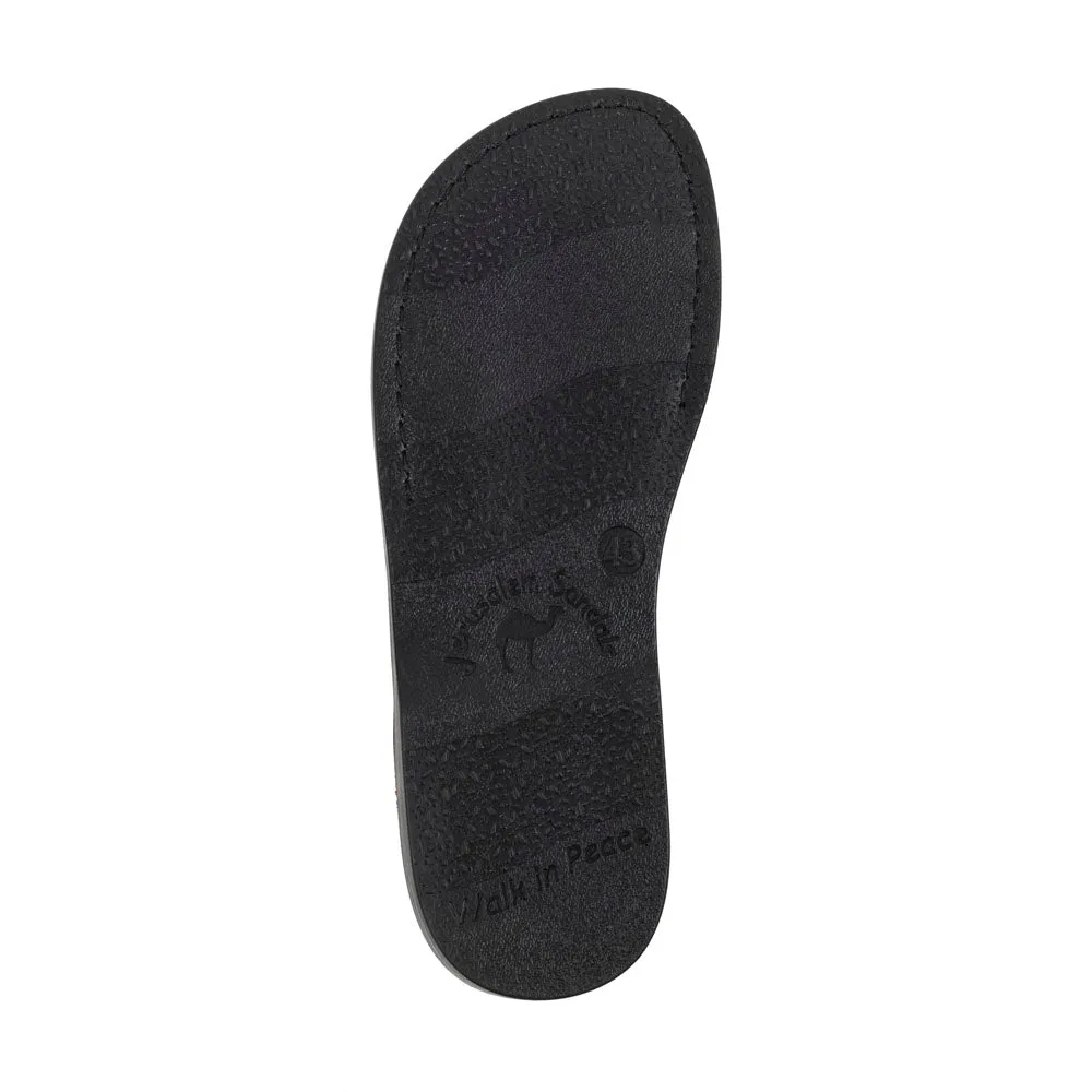 Asher - Leather Slide On Sandal | Blue
