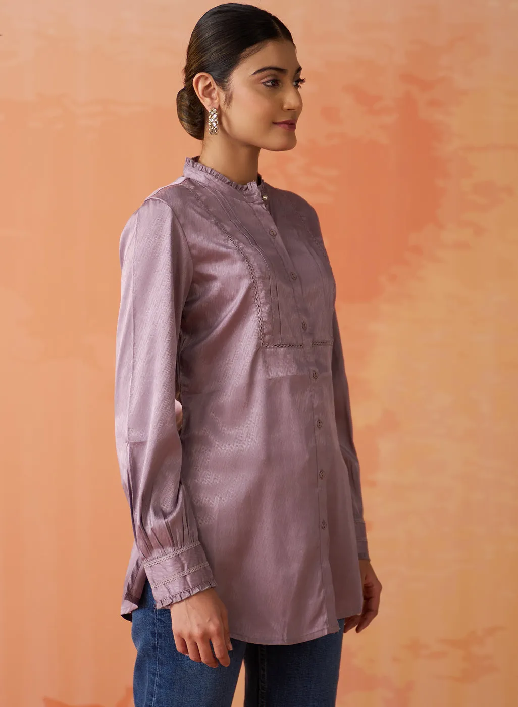 Avani Lavender Monochrome Shirt for Women