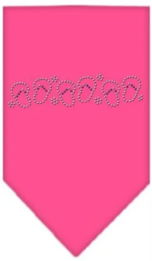 Beach Sandals Rhinestone Bandana Bright Pink Small