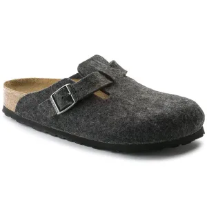 Birkenstock Boston Wool Felt in Anthracite, Regular Fit