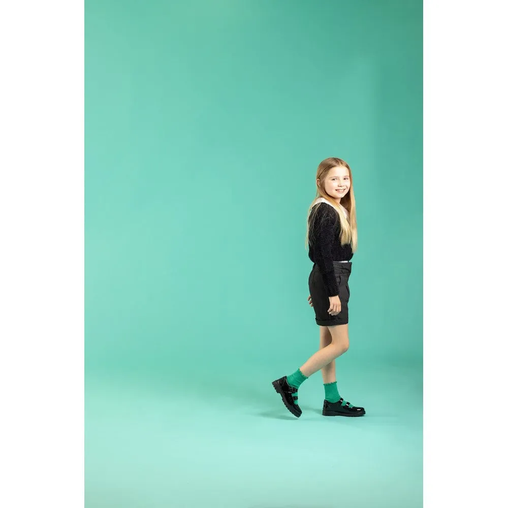 Black Ella Patent Junior School Shoes