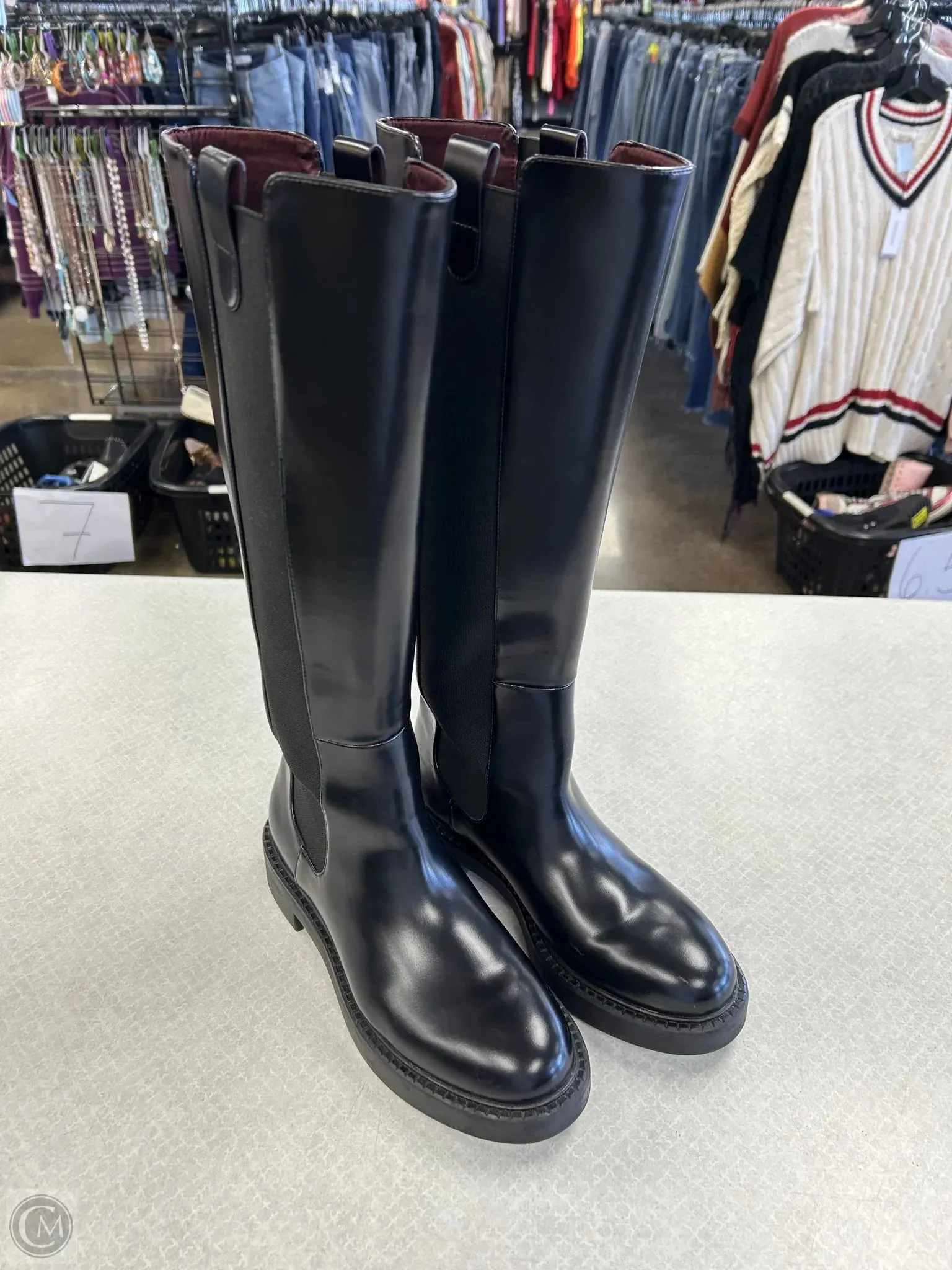 Boots Knee Flats By H&m In Black, Size: 8.5