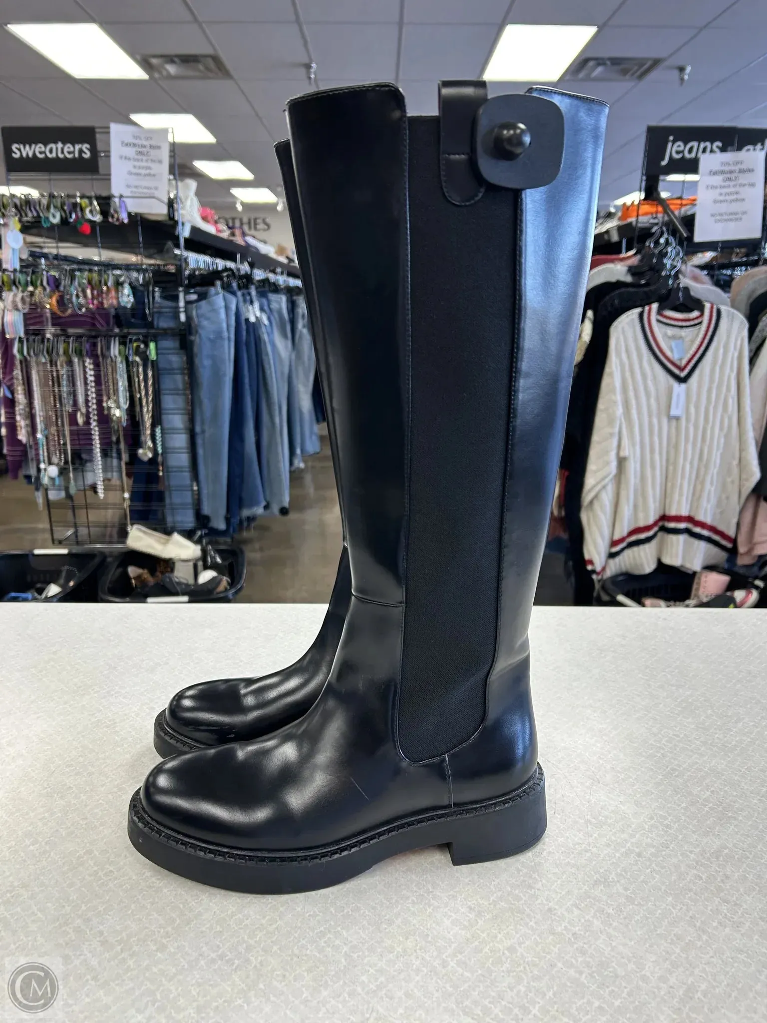 Boots Knee Flats By H&m In Black, Size: 8.5