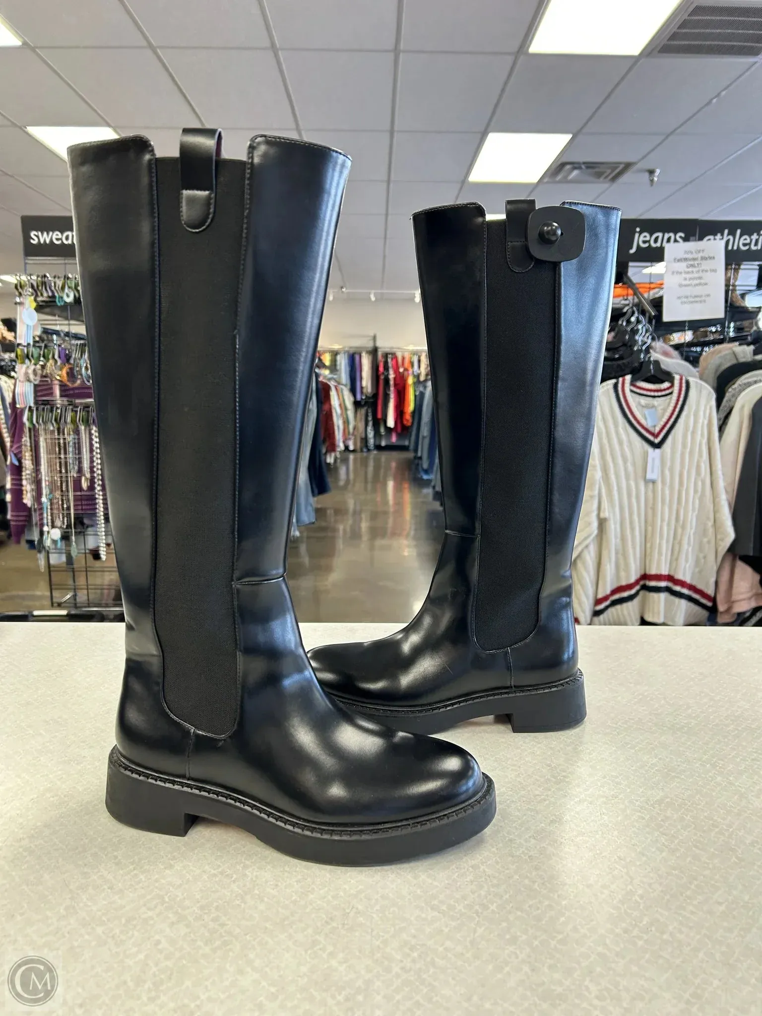 Boots Knee Flats By H&m In Black, Size: 8.5