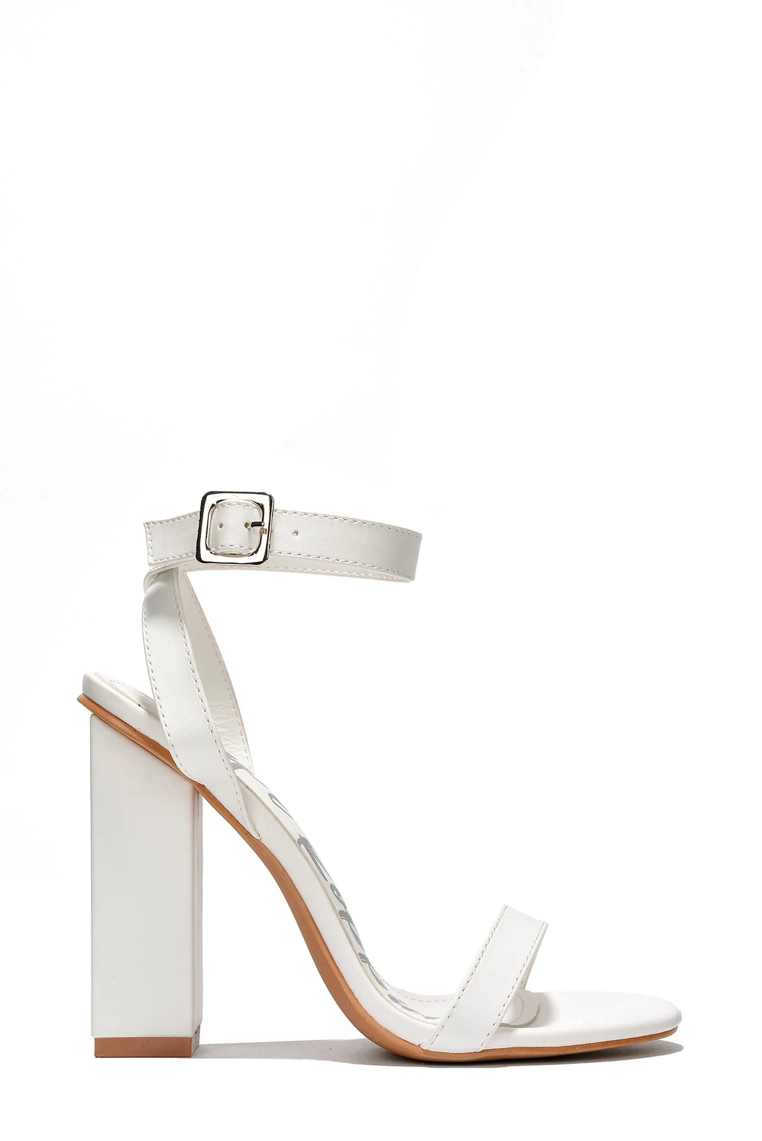 Cape Robbin Maria-2 White Block High Heel Transparent Open Toe Fashion Pumps
