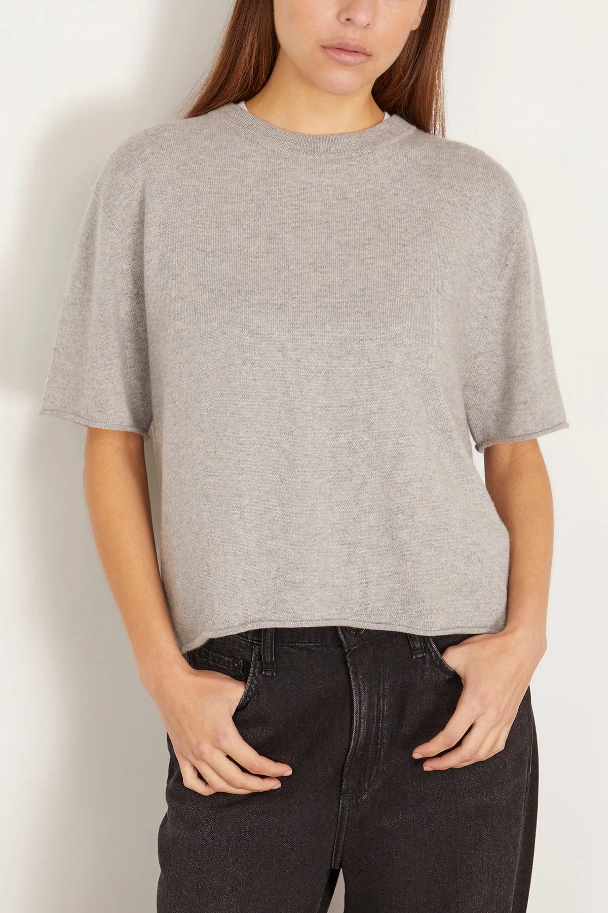 Cila Cashmere T-Shirt in Dove Grey
