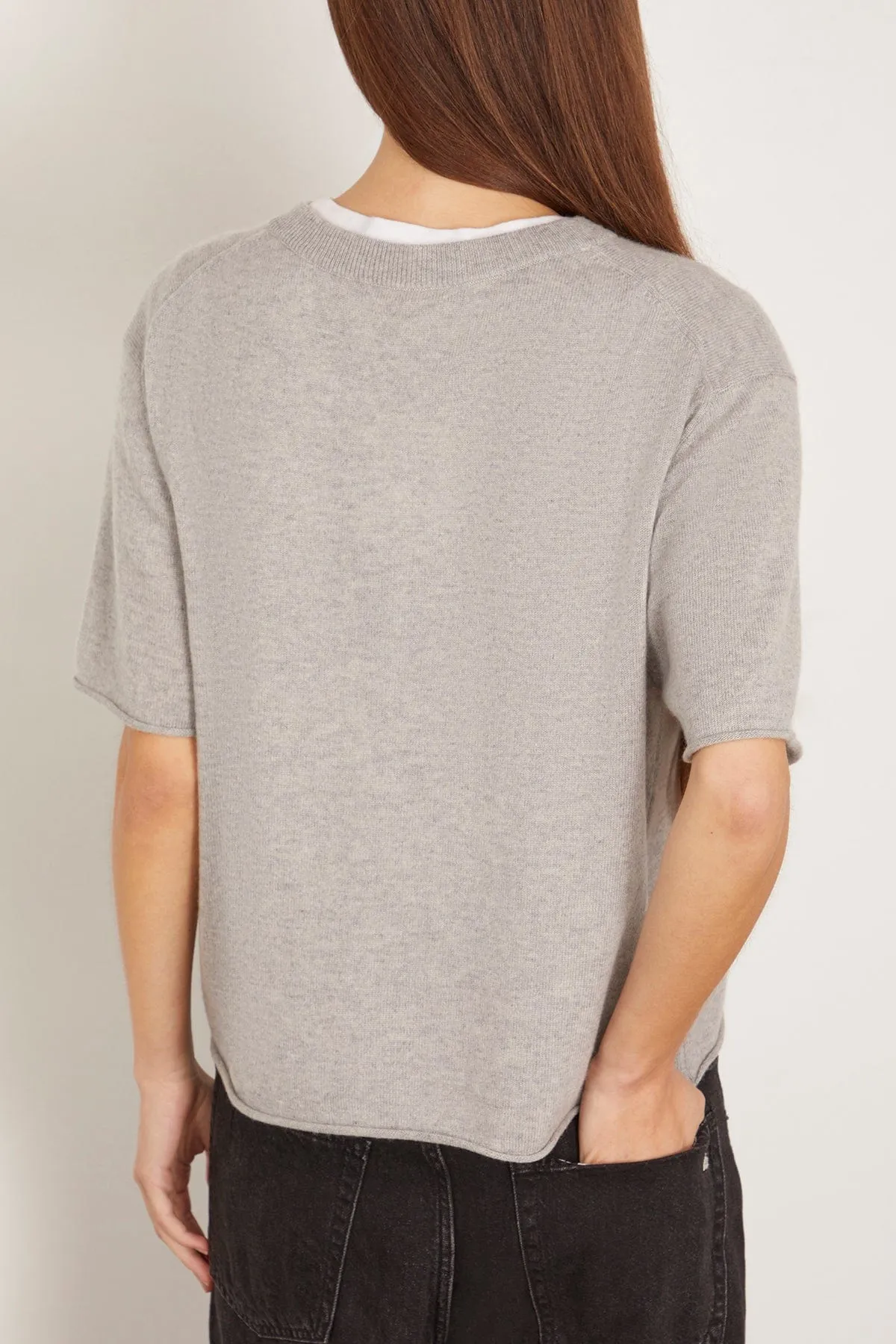 Cila Cashmere T-Shirt in Dove Grey