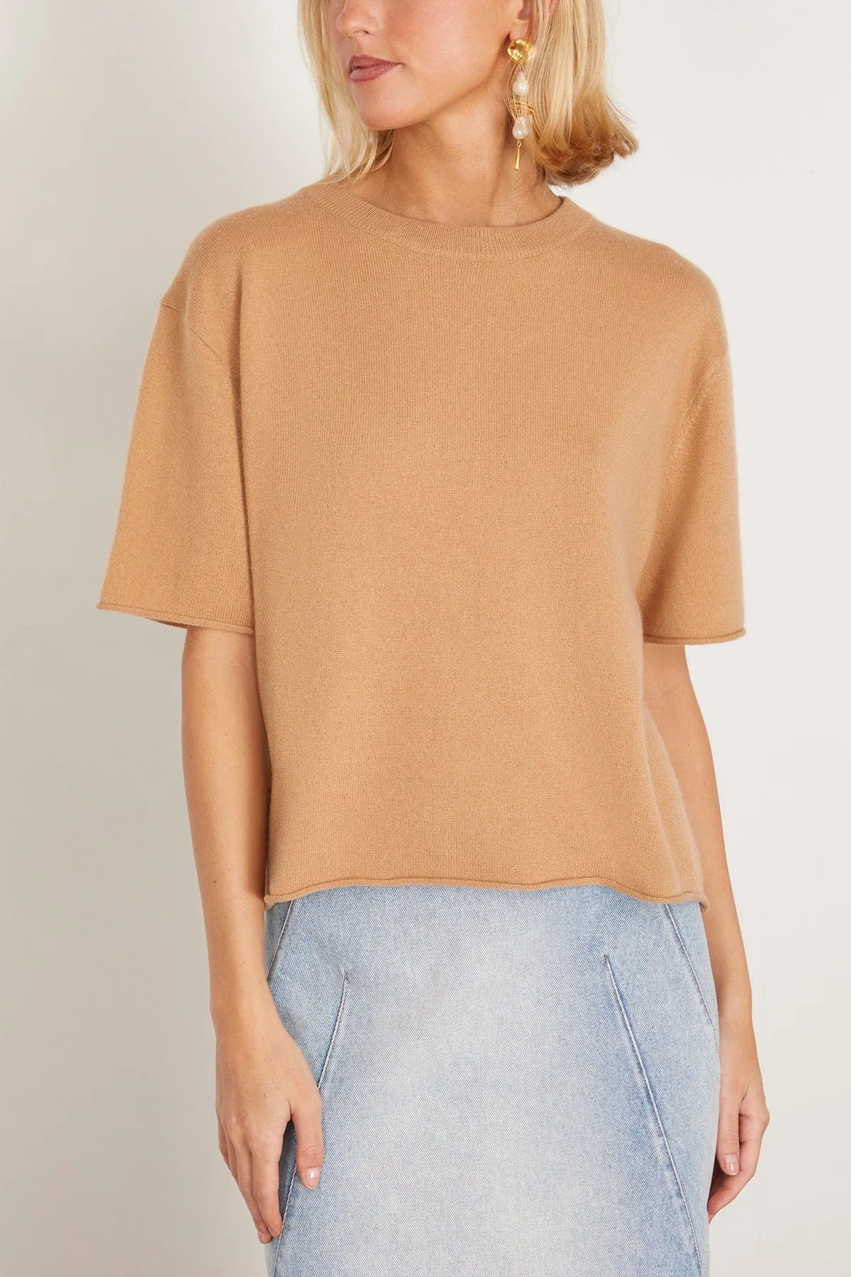 Cila Cashmere T-Shirt in Savannah