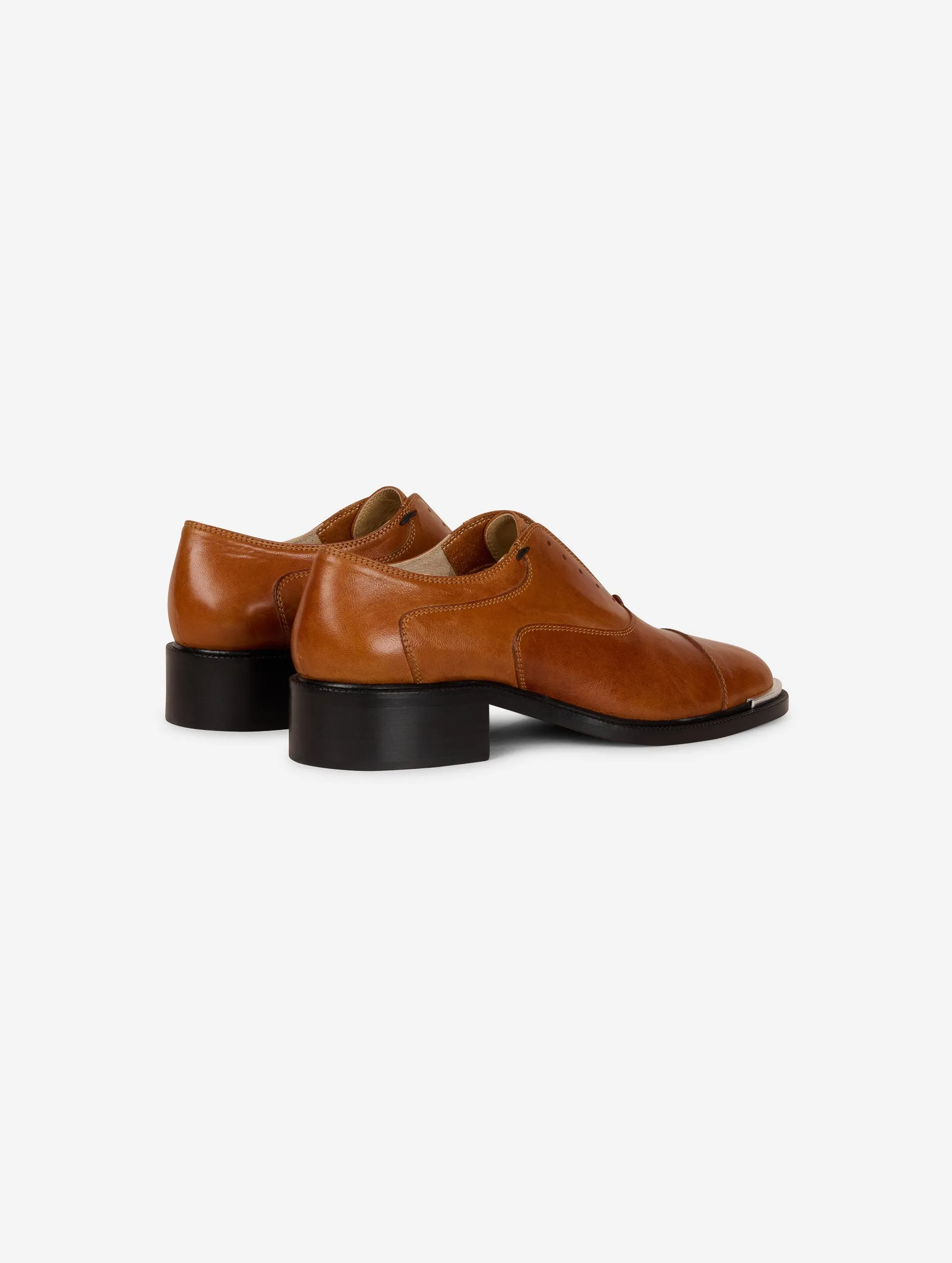 Derbies en cuir caramel