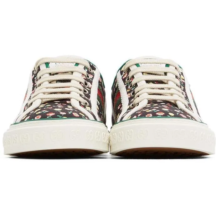 Gucci Black Floral 'Gucci Tennis 1977' Sneakers