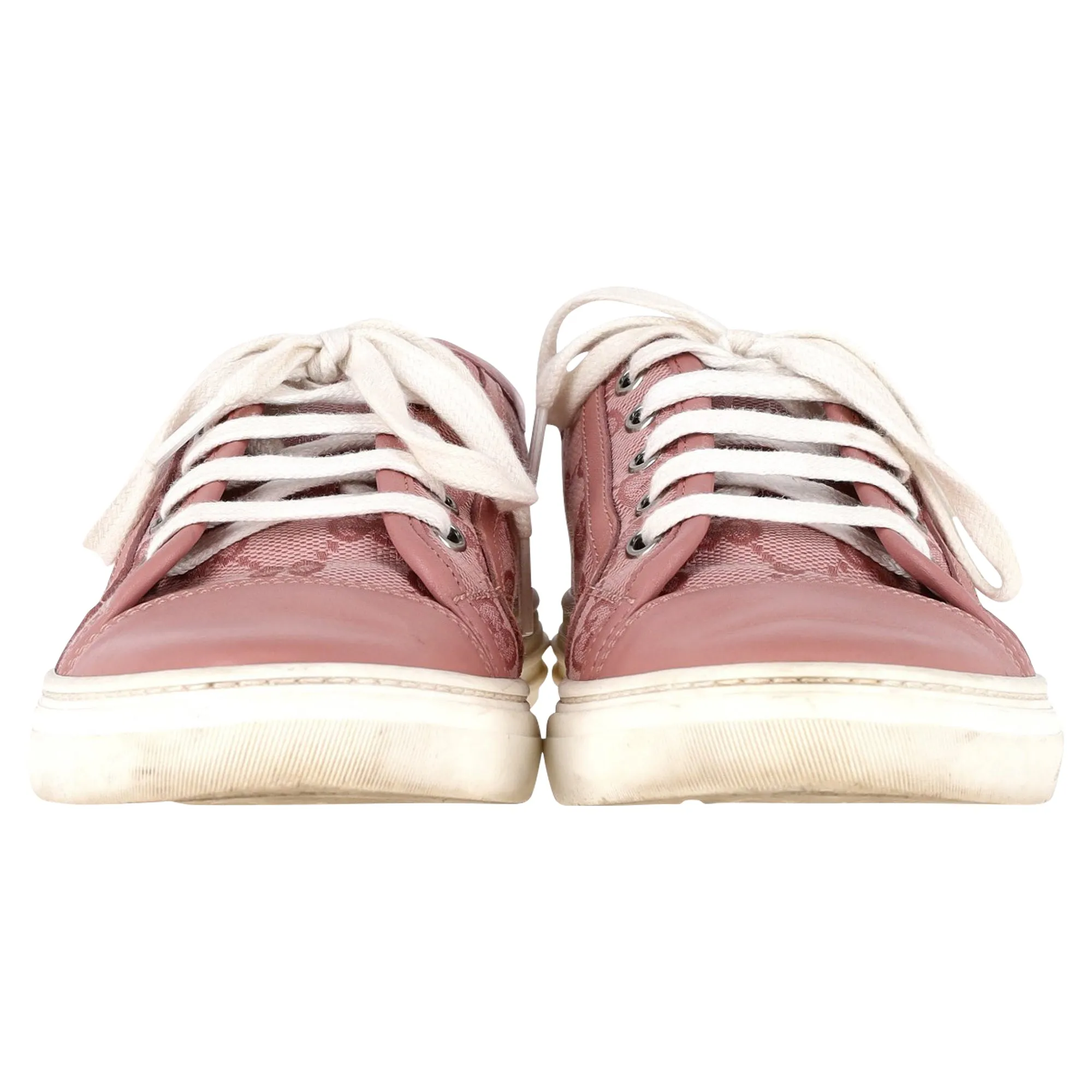 Gucci GG Monogram Low Top Sneakers in Pink Leather