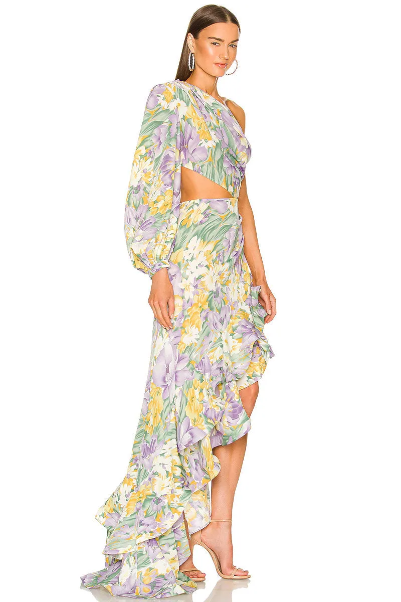 Hanna Tropical Graceful Print Maxi Dress