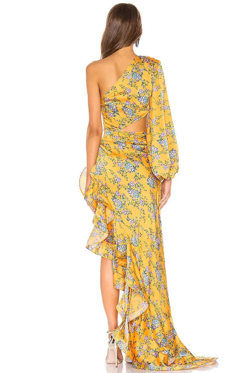 Hanna Tropical Graceful Print Maxi Dress