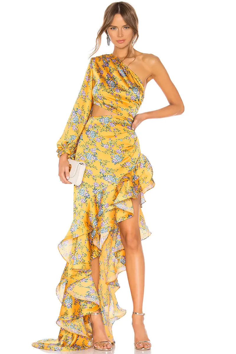 Hanna Tropical Graceful Print Maxi Dress