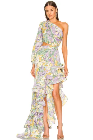 Hanna Tropical Graceful Print Maxi Dress