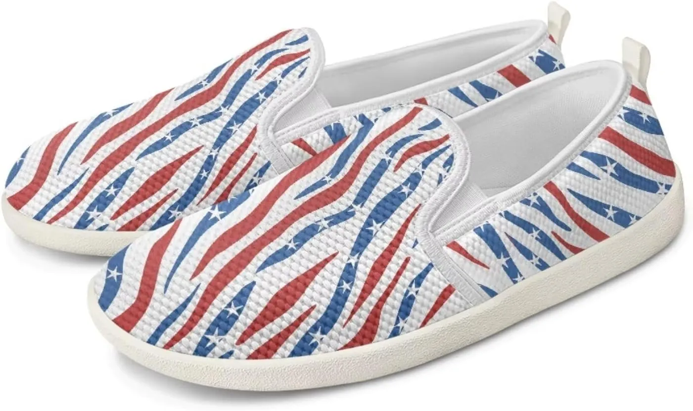 Jeiento Animal Print Casual Shoes for Women Anti-Skid Slip-On Loafers Breathable Walking Shoes