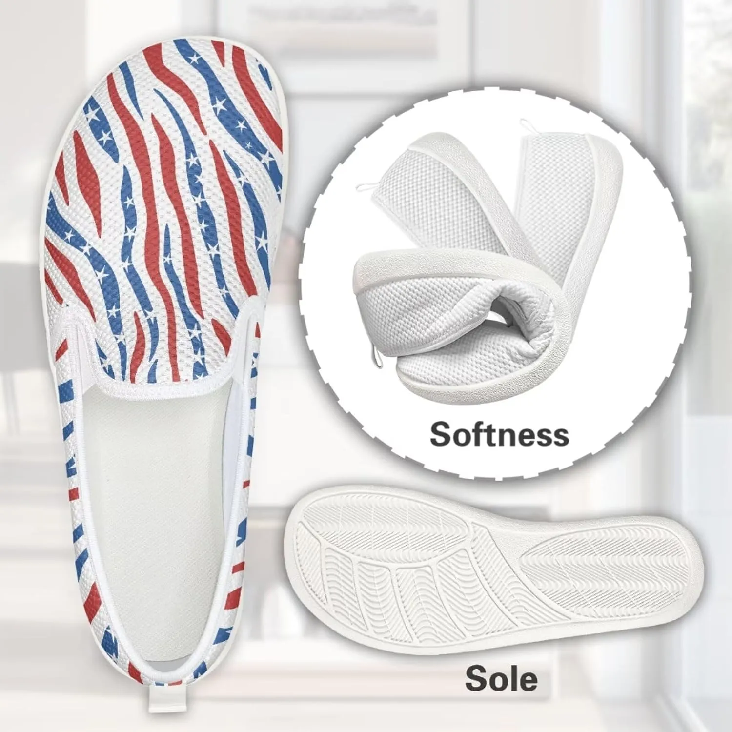 Jeiento Animal Print Casual Shoes for Women Anti-Skid Slip-On Loafers Breathable Walking Shoes